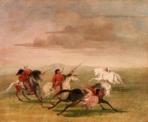 George Catlin - Red Indian Horsemanship