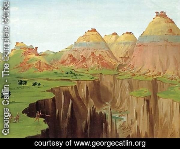 George Catlin - Brick Kilns Clay Bluffs 1900 Miles above St Louis 1832