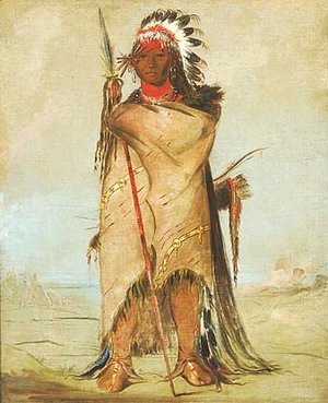 George Catlin - Ho-ra-to-a, a Brave, Fort Union (Crow-Apsaalooke)