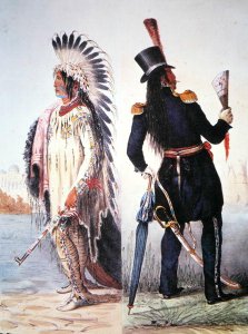 Native Americans killing a bear